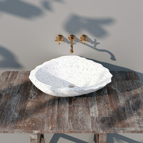 Chậu rửa Lavabo Terrazzo hình chiếc lá CLT02 2
