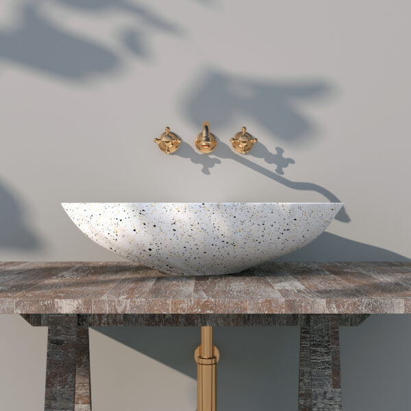 Chậu rửa Lavabo Terrazzo hình chiếc lá CLT02 3