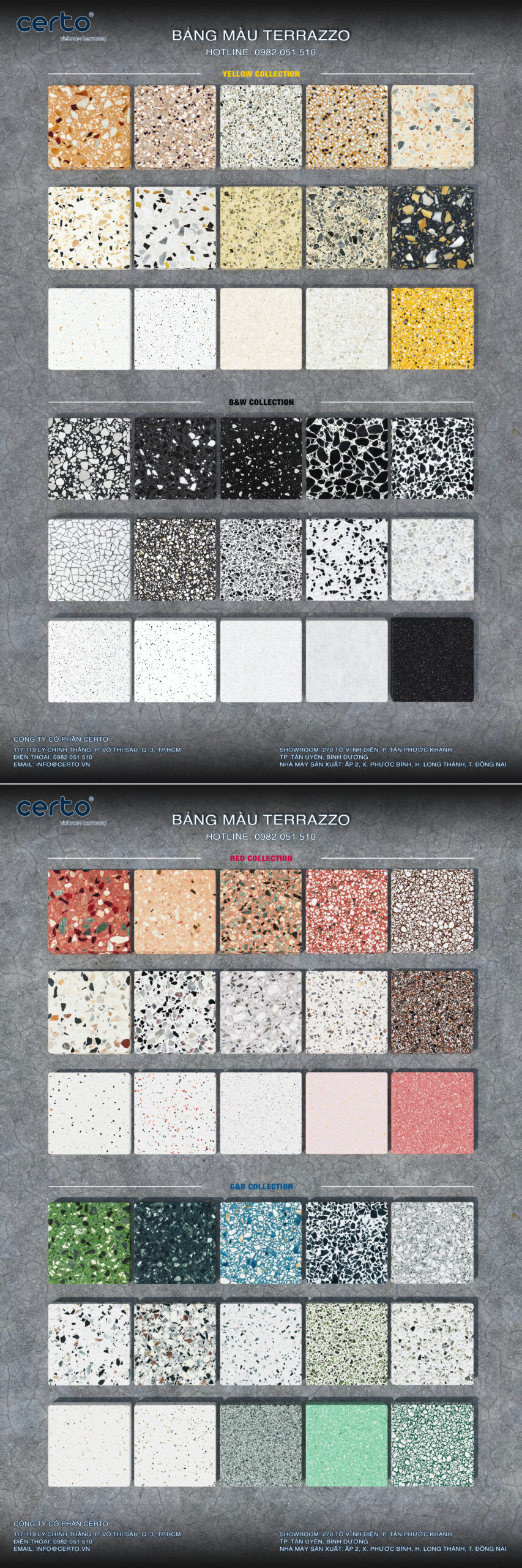 Bảng màu Terrazzo Certo