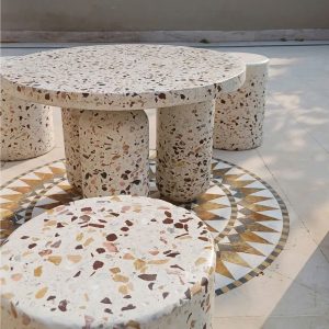 Mặt bàn tròn Terrazzo CTBT08
